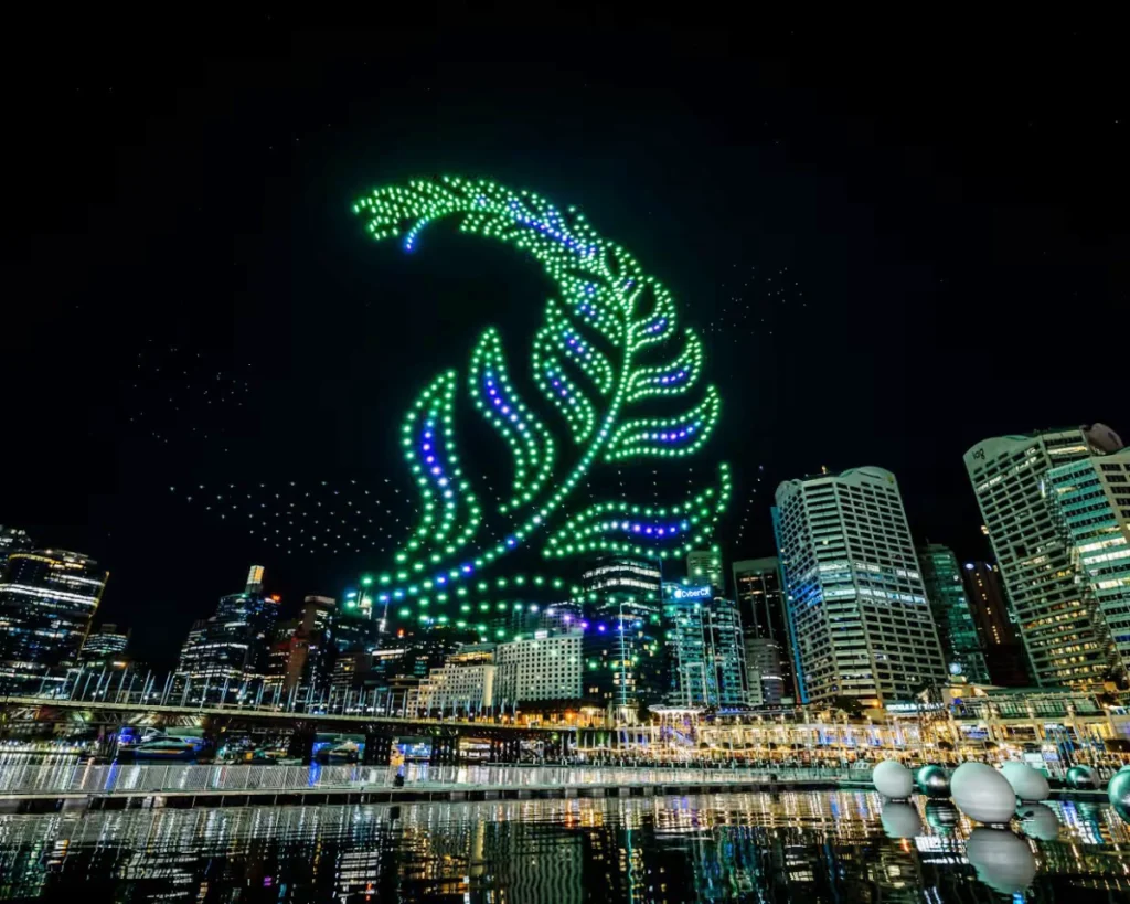 Vivid Sydney cancels shows after dozens of drones crash into Darling Harbour