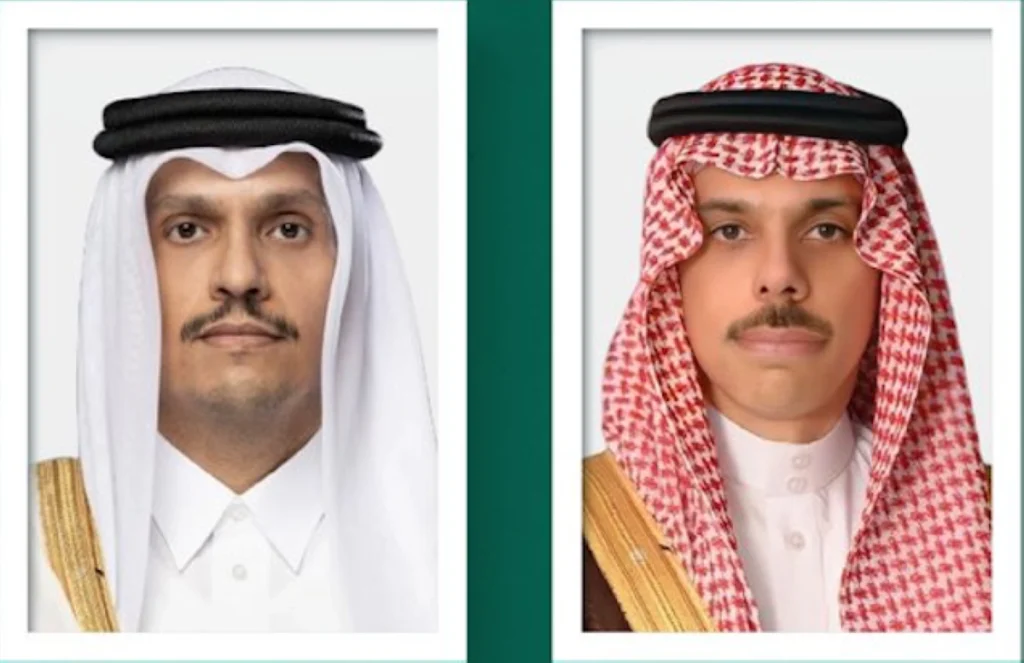 Saudi, Qatari FMs reaffirm coordination on regional issues in phone call