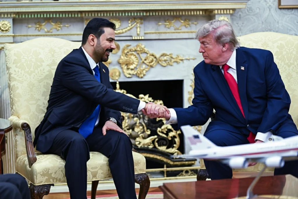 Trump welcomes Iraqi PM, says US troop presence no longer needed