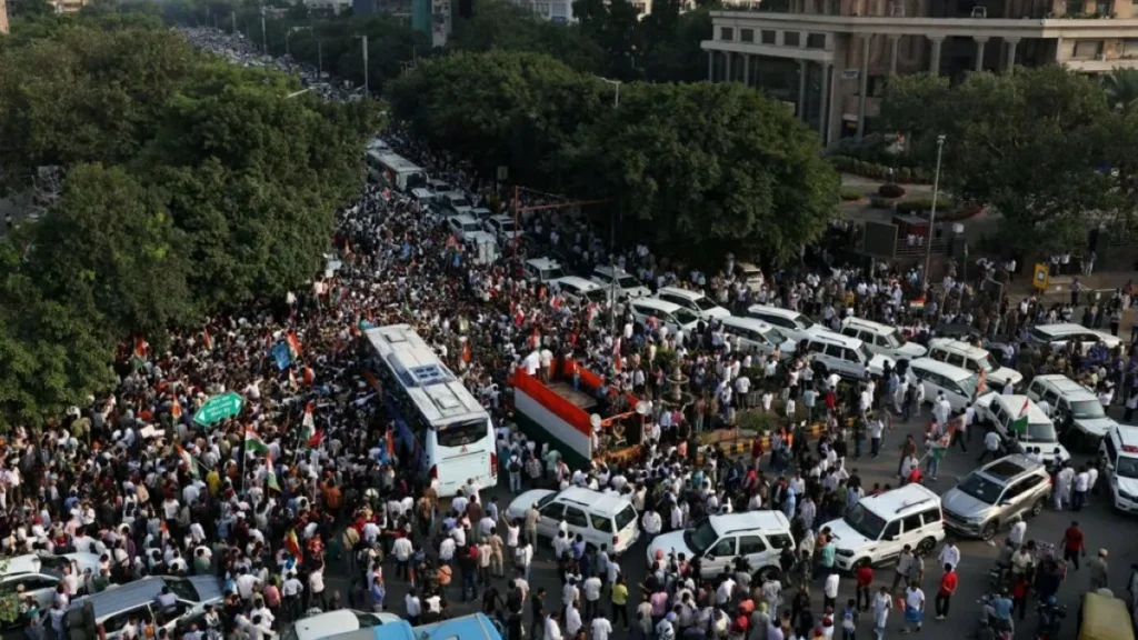 Thousands march to India’s Supreme Court demanding election chief quit over voter fraud
