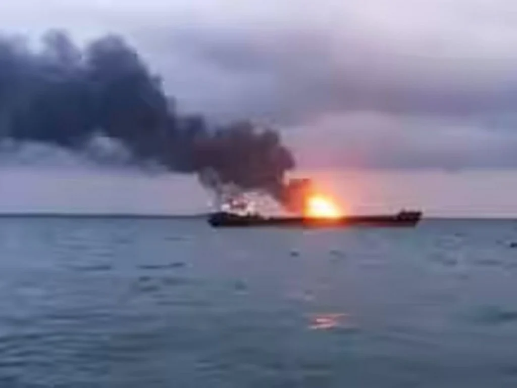Iran says oil tanker catches fire in Strait of Hormuz